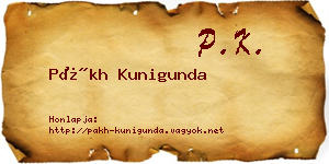 Pákh Kunigunda névjegykártya